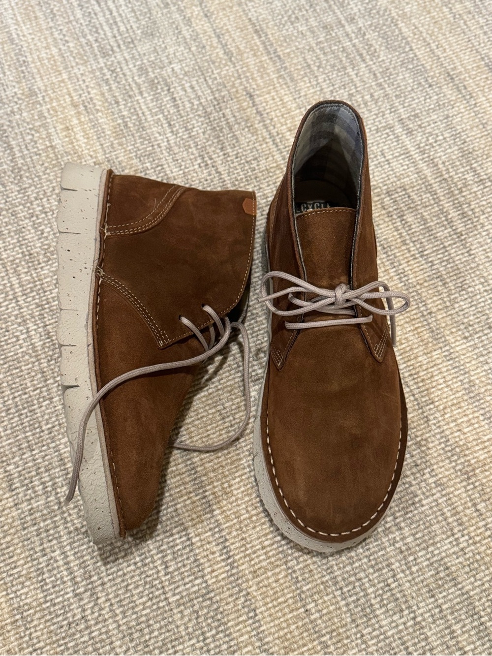 Women's Brown Faux Suede Ankle Booties with Lace-Up Detail